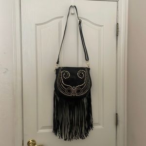 Boho handbag with fringes.